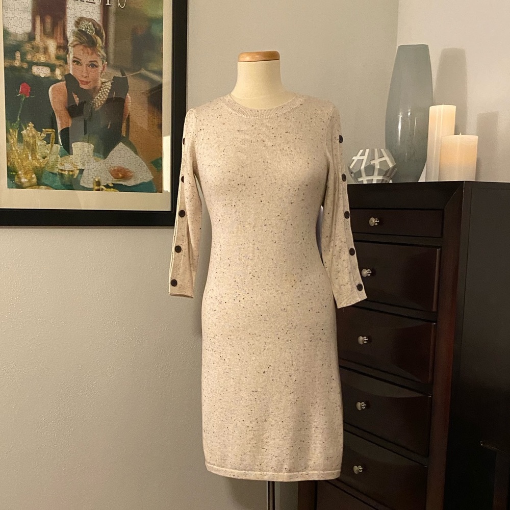 Talbots women’s sweater dress in oatmeal
